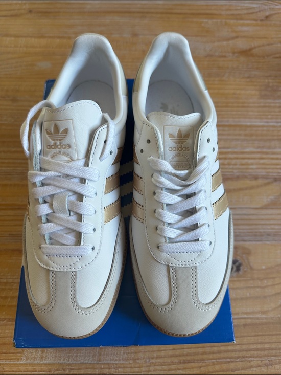 adidas Shoes - Adidas Samba OG Off-White with Gold Stripes